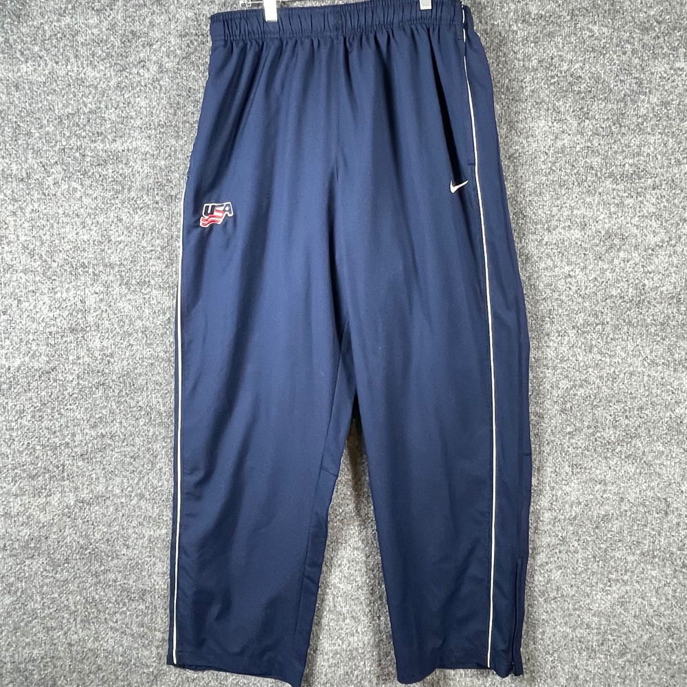 Nike Pants Mens XL Blue Hockey Soccer Team USA Dri-FIT Athletic Track Joggers